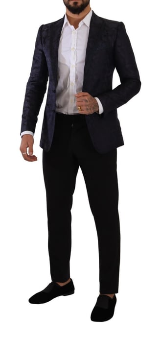 Blazer Slim Fit de Brocado Floral - Image 4