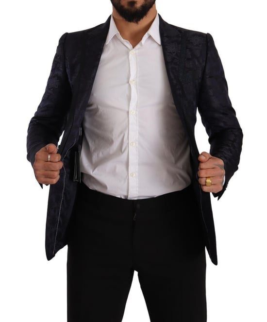 Blazer Slim Fit de Brocado Floral - Image 5