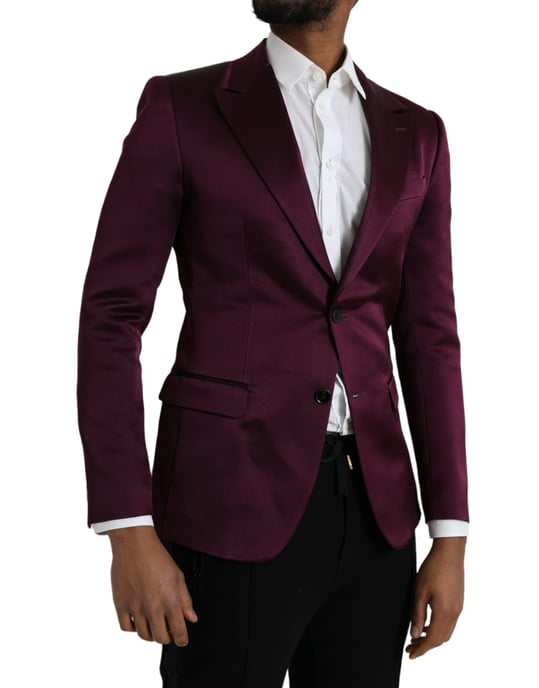 Blazer de satén burdeos ajuste Slim - Image 2