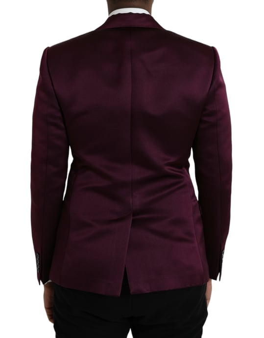 Blazer de satén burdeos ajuste Slim - Image 3