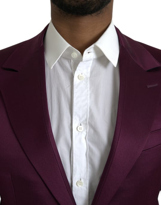 Blazer de satén burdeos ajuste Slim - Image 4