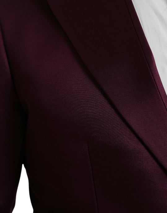 Blazer de satén burdeos ajuste Slim - Image 5