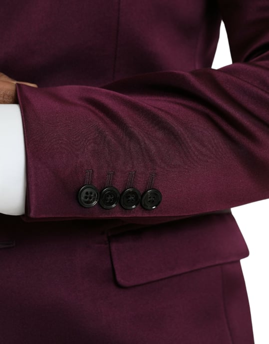 Blazer de satén burdeos ajuste Slim - Image 6