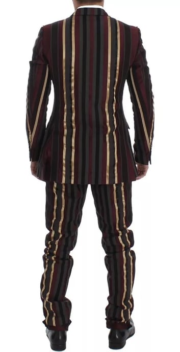 Blazer de doble botonadura a rayas multicolor - Image 3
