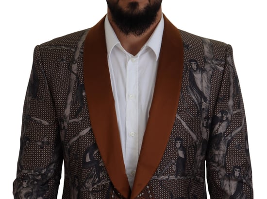 Blazer Marrón con Estampado de Monos - Image 4