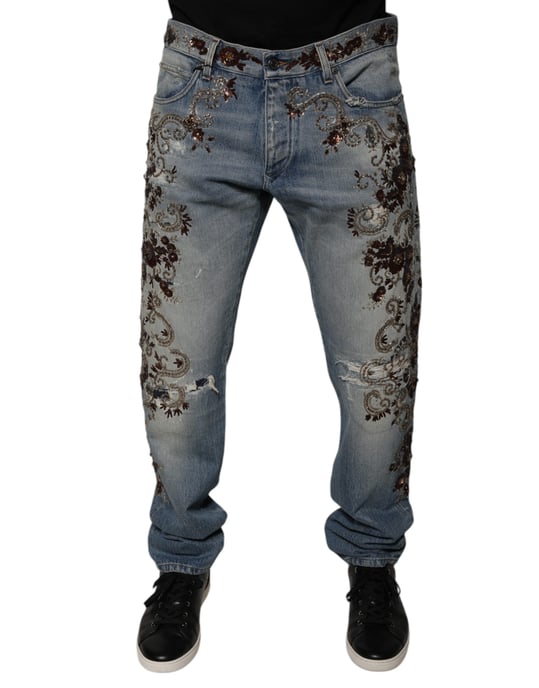 Jeans Rectos con Bordado Floral - Image 2