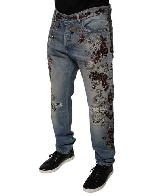 Jeans Rectos con Bordado Floral - Image 3