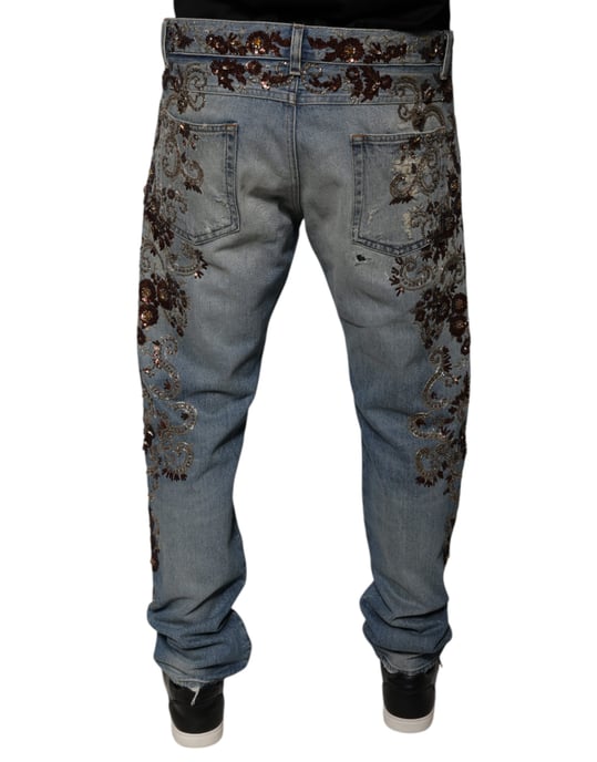 Jeans Rectos con Bordado Floral - Image 4