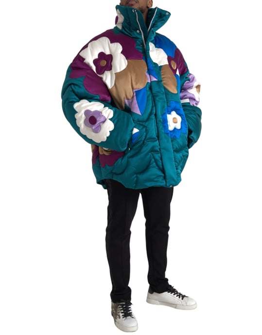 Chaqueta acolchada con estampado floral estilo Oversized - Image 2
