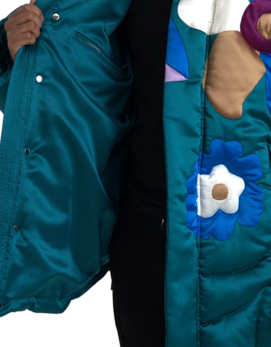 Chaqueta acolchada con estampado floral estilo Oversized - Image 6