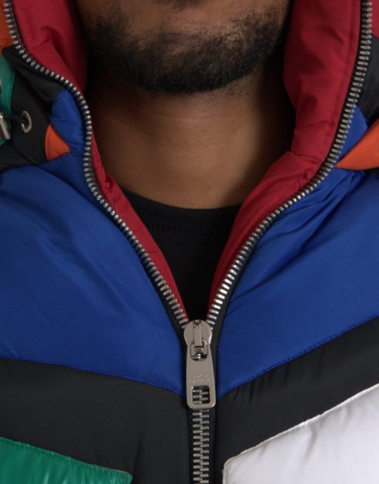 Chaqueta Puffer de Parchwork Geométrico - Image 4