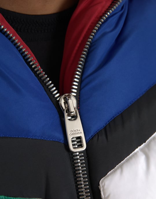 Chaqueta Puffer de Parchwork Geométrico - Image 5