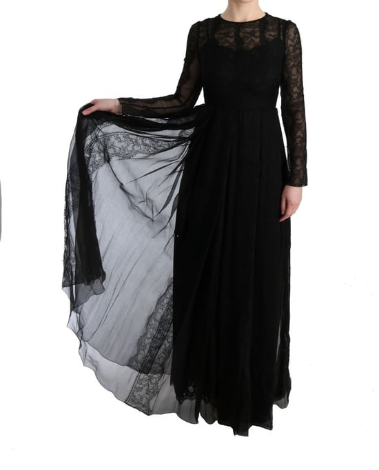 Vestido Maxi de Encaje de Manga Larga Aline - Image 6