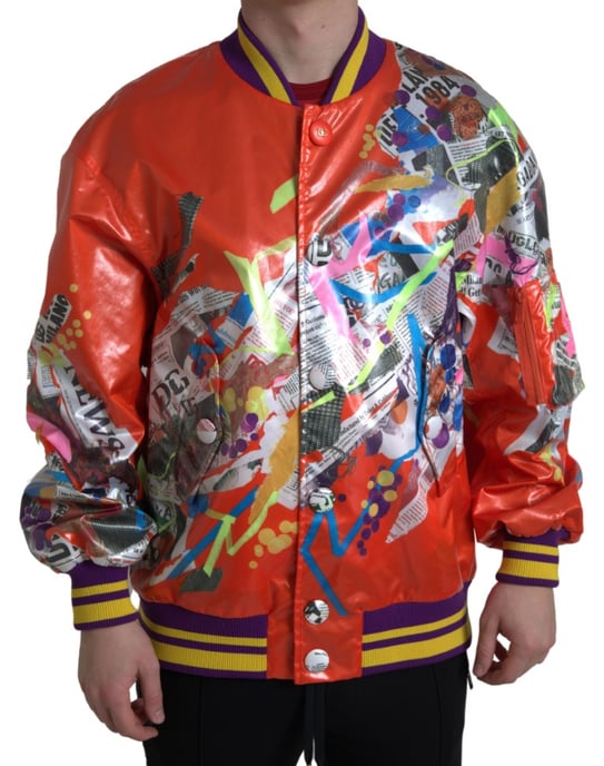 Chaqueta Bomber de Satén Impresa - Image 1
