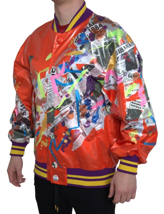 Chaqueta Bomber de Satén Impresa - Image 2