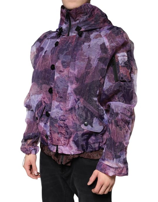 Chaqueta Shell Impresa en Camuflaje Púrpura - Image 3