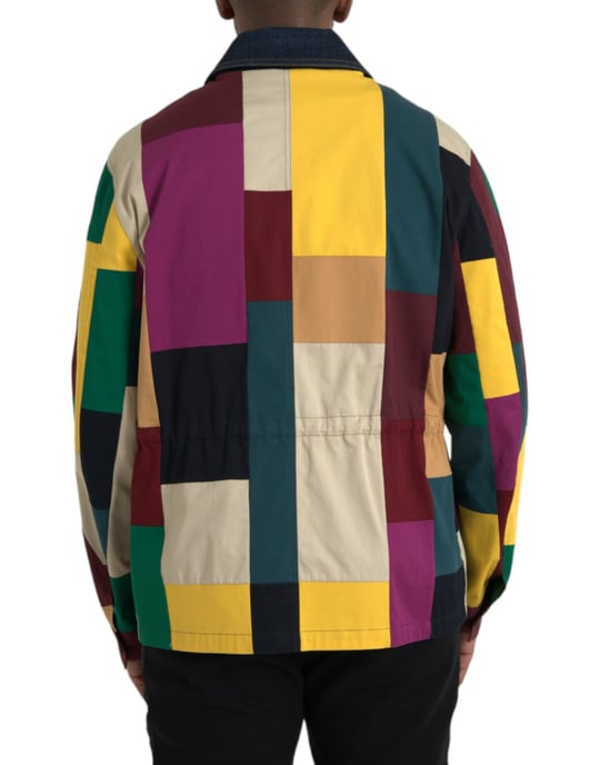 Chaqueta de mezclilla multicolor con patchwork - Image 3