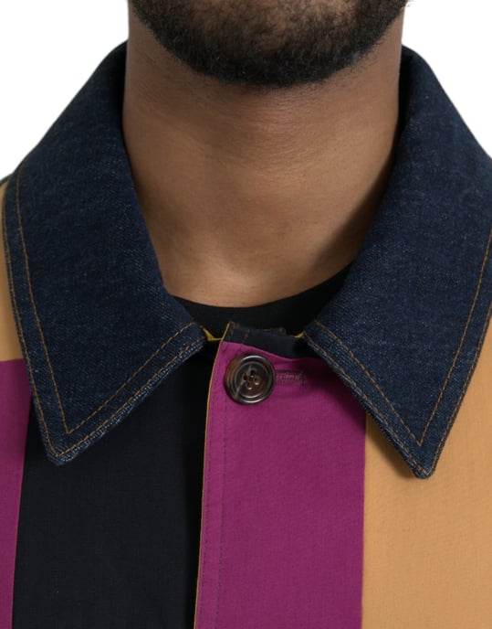 Chaqueta de mezclilla multicolor con patchwork - Image 4