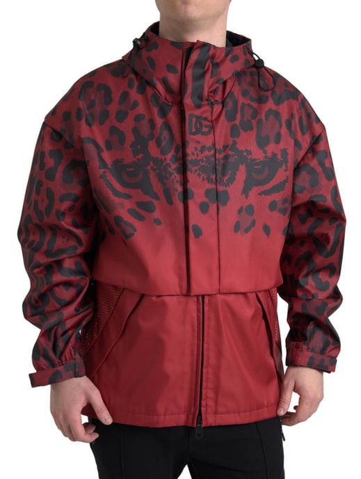 Chaqueta con capucha de estampado de leopardo - Image 1