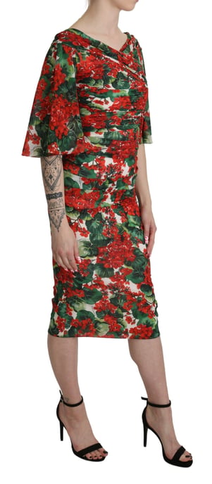 Vestido de Jersey Floral Estampado de Geranios Midi - Image 3