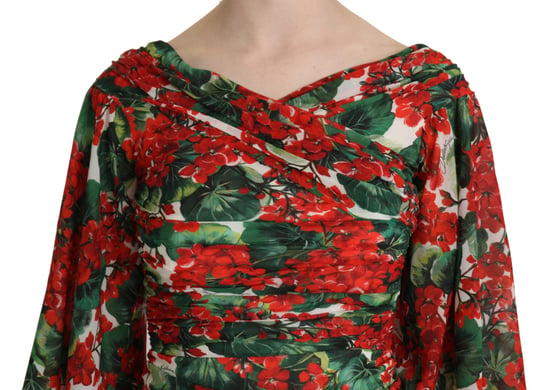 Vestido de Jersey Floral Estampado de Geranios Midi - Image 5