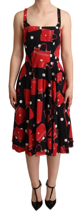 Vestido con Estampado de Bolitas y Bolso - Image 1