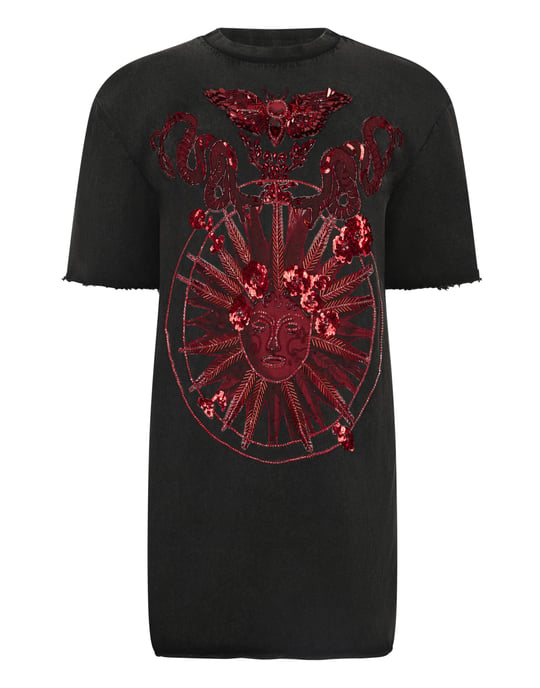 Open Back T-Shirt Dress Butterfly Tattoo - Image 1