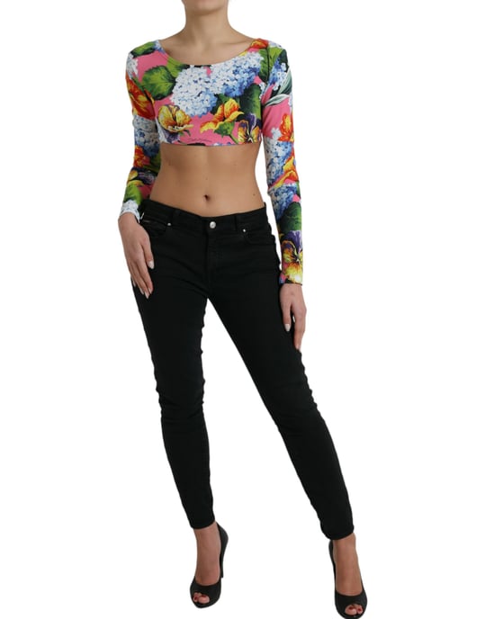 Top Corto Floral de Manga Larga - Image 2