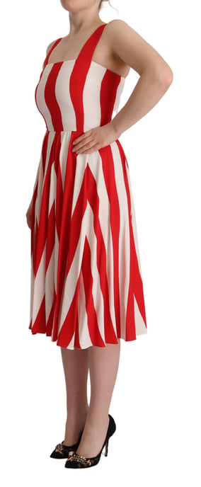 Vestido Aline a Rayas Rojas y Blancas de Dolce & Gabbana - Image 2