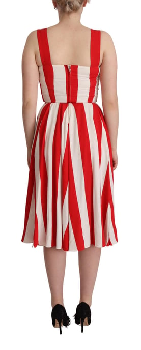 Vestido Aline a Rayas Rojas y Blancas de Dolce & Gabbana - Image 3