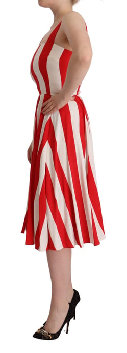 Vestido Aline a Rayas Rojas y Blancas de Dolce & Gabbana - Image 5