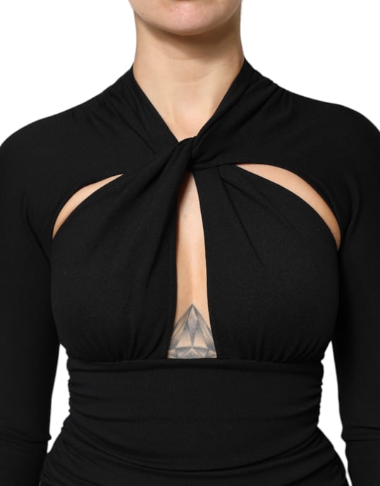Vestido Midi Con Fruncidos y Escote Tipo Ojal - Image 5