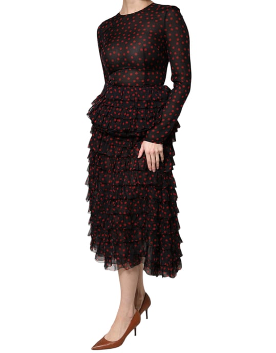 Vestido de lunares con volantes en capas - Image 3