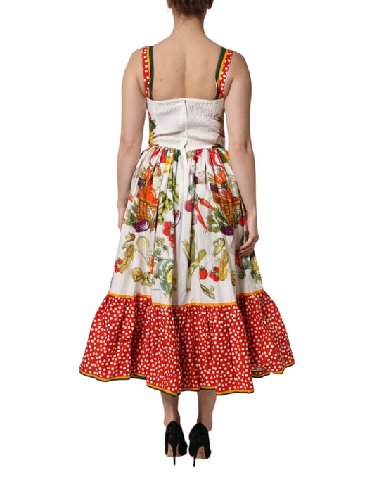 Vestido Midi con Volantes y Estampado de Verduras - Image 4