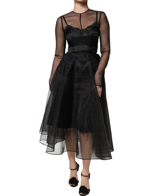 Vestido Midi Aline Negro - Image 2