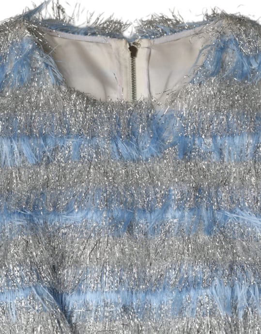 Vestido midi con franjas metálicas y flecos - Image 6
