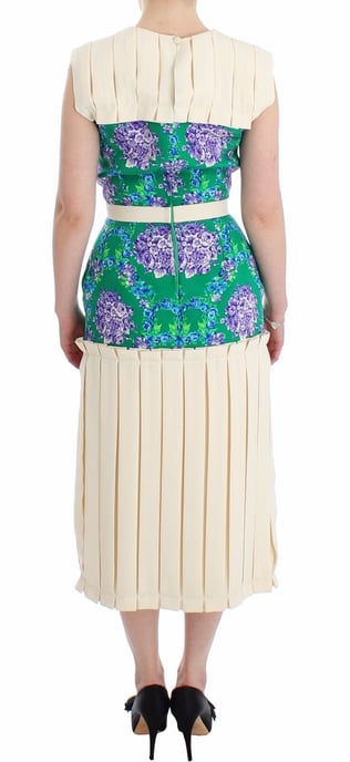 Vestido midi plizado con estampado floral - Image 3