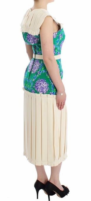 Vestido midi plizado con estampado floral - Image 4