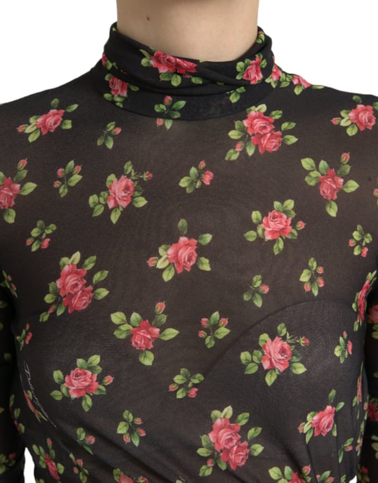 Vestido Midi de Malla con Estampado Floral y Corte - Image 4
