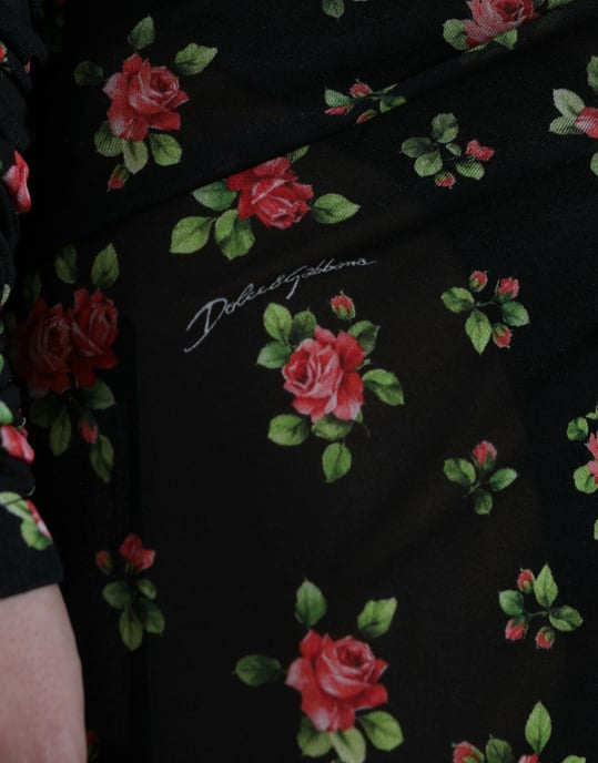 Vestido Midi de Malla con Estampado Floral y Corte - Image 5