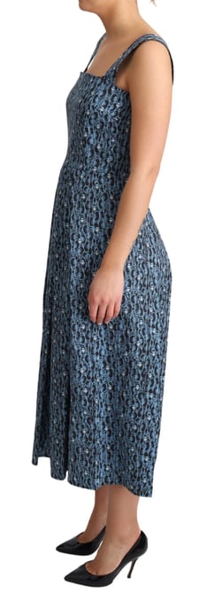 Vestido midi de algodón impreso estilo Aline - Image 3