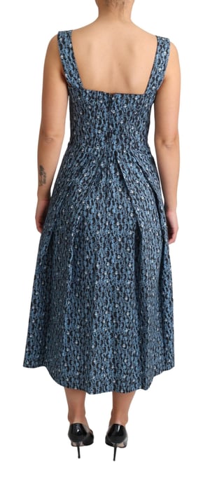 Vestido midi de algodón impreso estilo Aline - Image 4