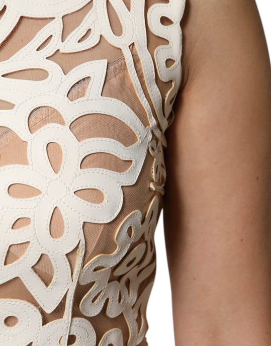 Vestido Midi de Encaje Floral con Estilo Corte Láser - Image 6
