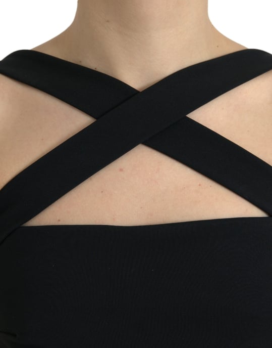 Vestido Midi Bodycon con Cuello Cruzado - Image 4