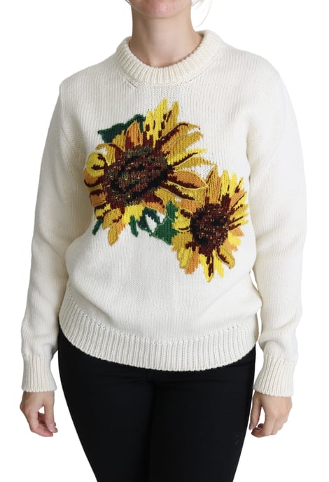Suéter de punto bordado con girasoles - Image 1