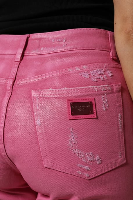 Jeans Rectos de Cintura Alta Desgastados - Image 5
