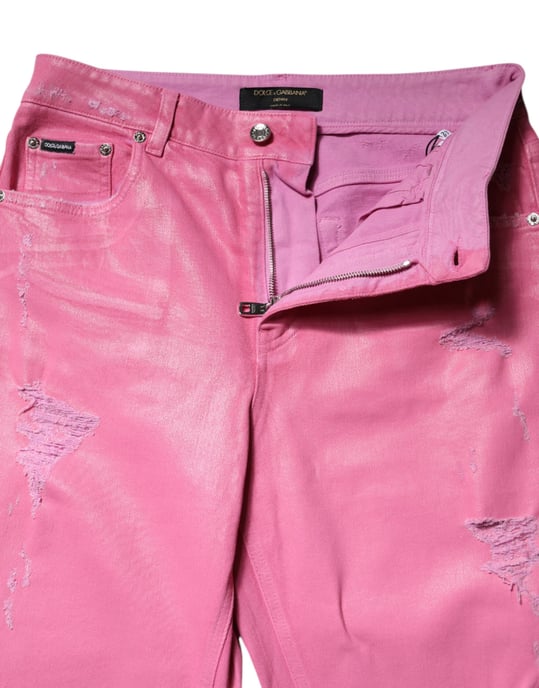 Jeans Rectos de Cintura Alta Desgastados - Image 6