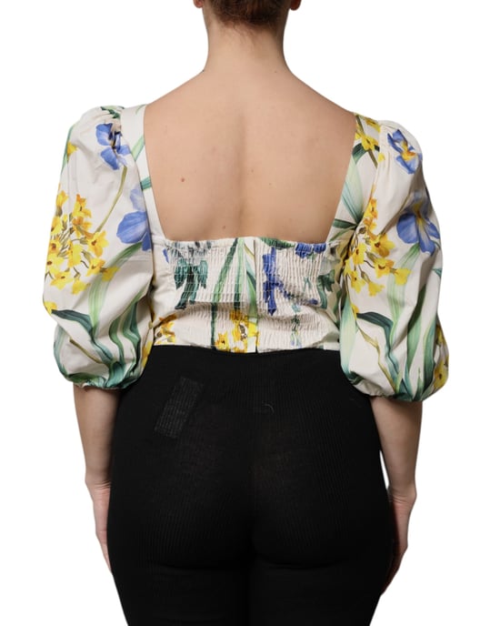 Blusa de Popelín con Mangas Abullonadas Florales - Image 4