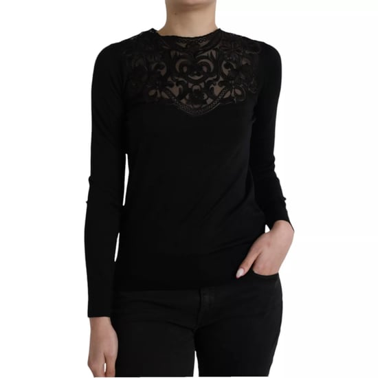Blusa de Manga Larga con Cuello de Encaje - Image 1