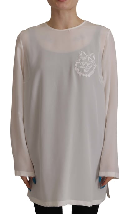 Blusa de seda de Dolce Gabbana de manga larga y cuello redondo - Image 1
